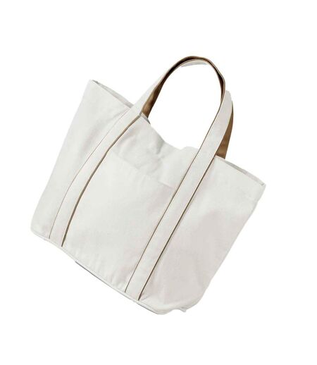 Courtside Tote Bag One Size Soft White Caramel Westford Mill