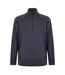 Mens Badge Quarter Zip Sweatshirt Dark Blue Melange Boss-1