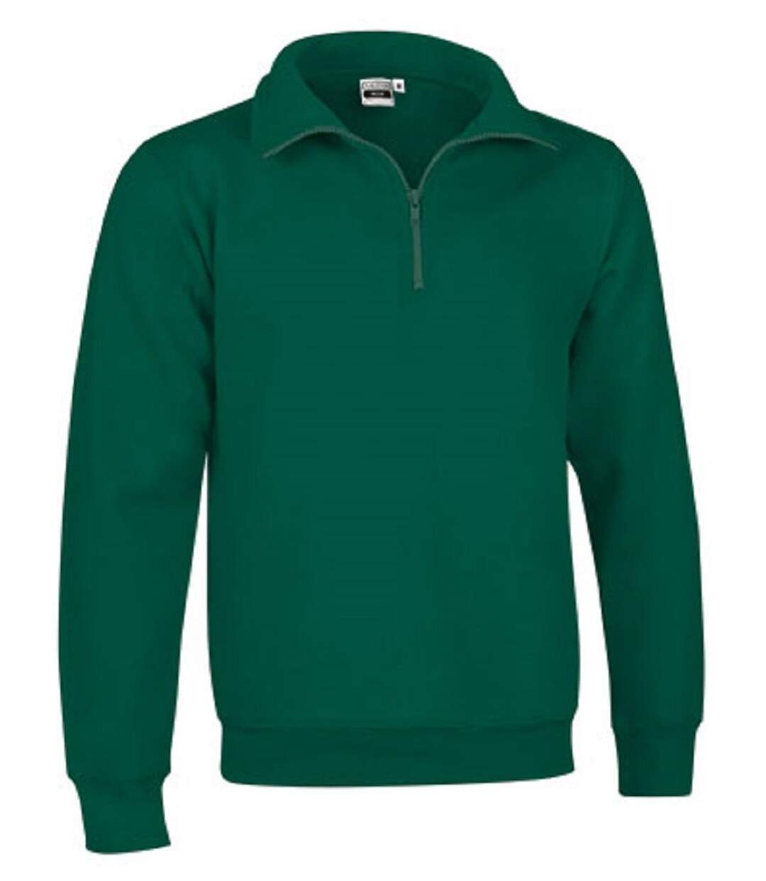 Sweat col camionneur zippé - REF WOOD - vert bouteille