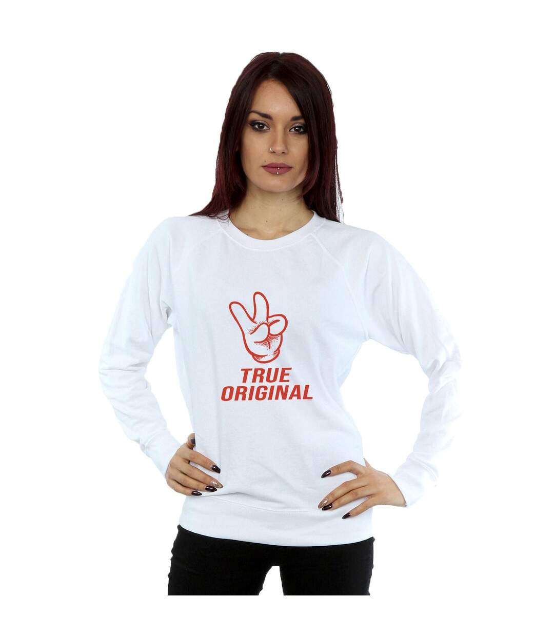 Disney Sweatshirt Mickey Mouse True Original Womens/Ladies (Blanc) - UTBI27240-2