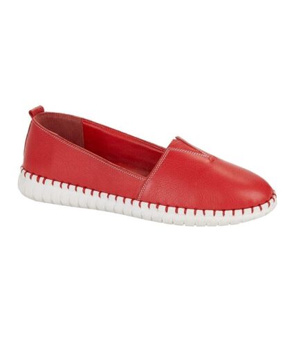 Mod Comfys Womens/Ladies Softie Leather Casual Shoes (Red) - UTDF2162
