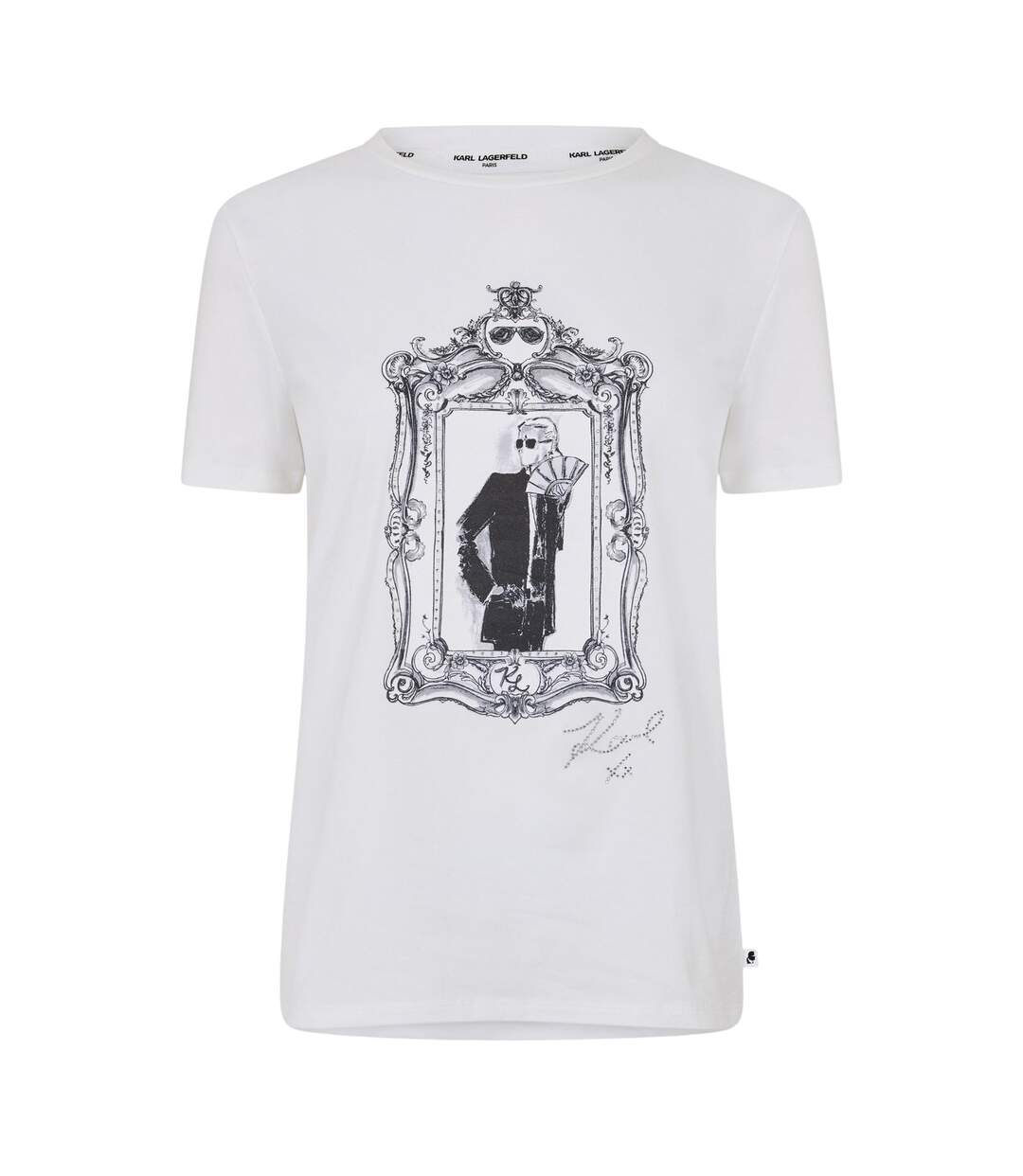 T-shirt Motif/style Signature Femme Blanc Karl Lagerfeld-2