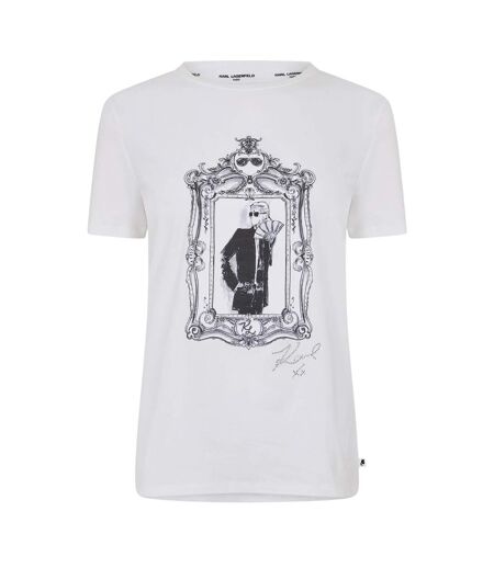 T-shirt Motif/style Signature Femme Blanc Karl Lagerfeld