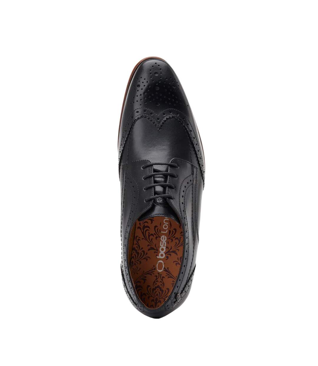 Chaussures brogues barbera homme noir Base London-4