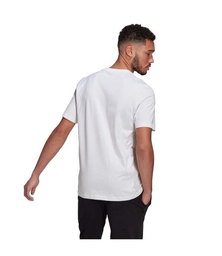 Mens Essentials Small Logo Embroidered T-shirt White Adidas