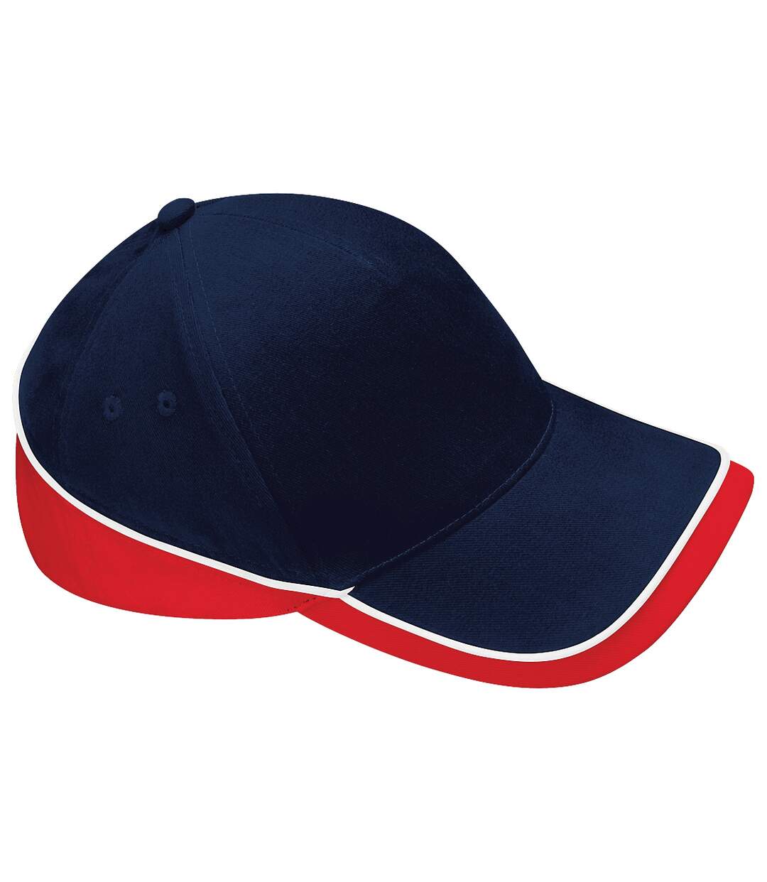 Casquette de baseball unisexe bleu marine/rouge Beechfield-1