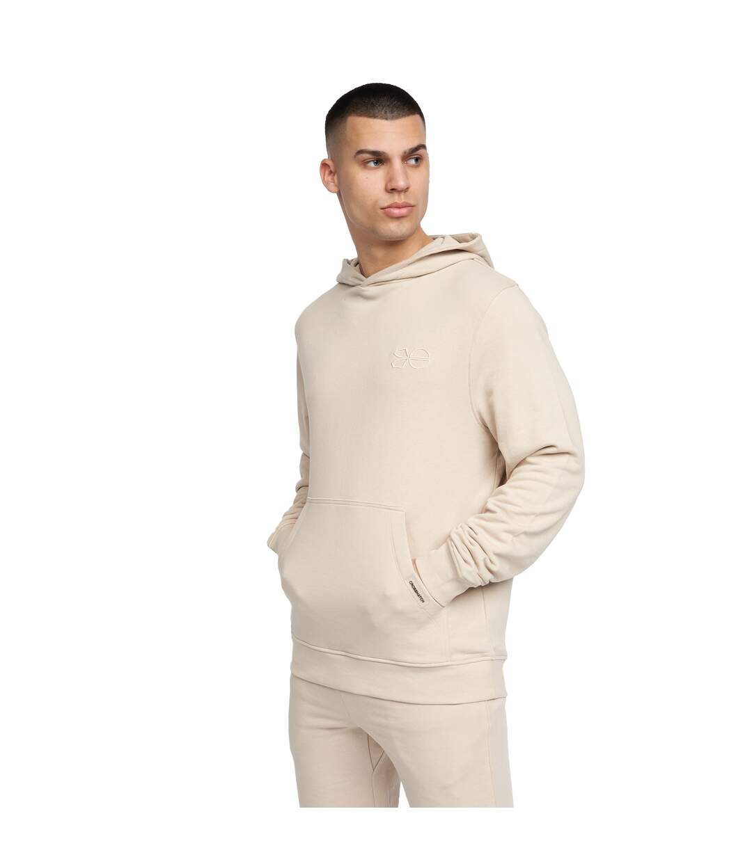 Crosshatch Mens Emmson Hoodie (Stone)