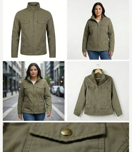 Veste Saharienne Femme Grande Taille Modèle AXMANGA1