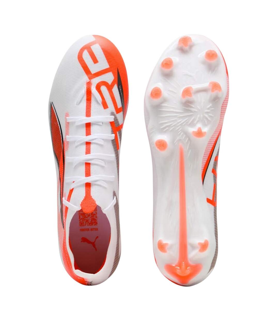 Chaussures De Foot Pour Terrain Ferme Match Ultra Homme Blanc Orange Puma-3