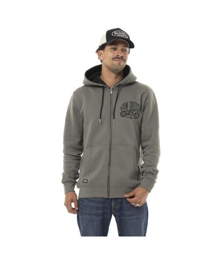 Sweat zippé homme à capuche en molleton 320gr et print devant Free Vondutch