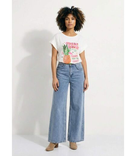 T-shirt col rond sérigraphie Pineapple