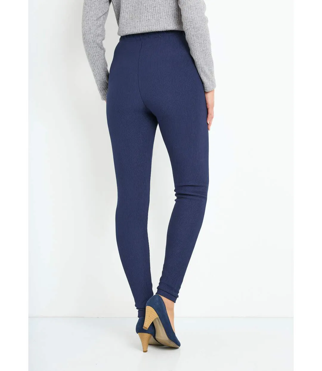 Legging côtelé taille élastiquée-2