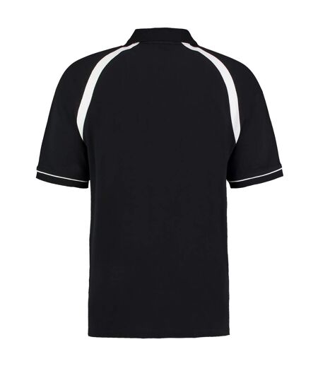 Kustom Kit Oak Hill Mens Short Sleeve Polo Shirt (Black/White) - UTBC616