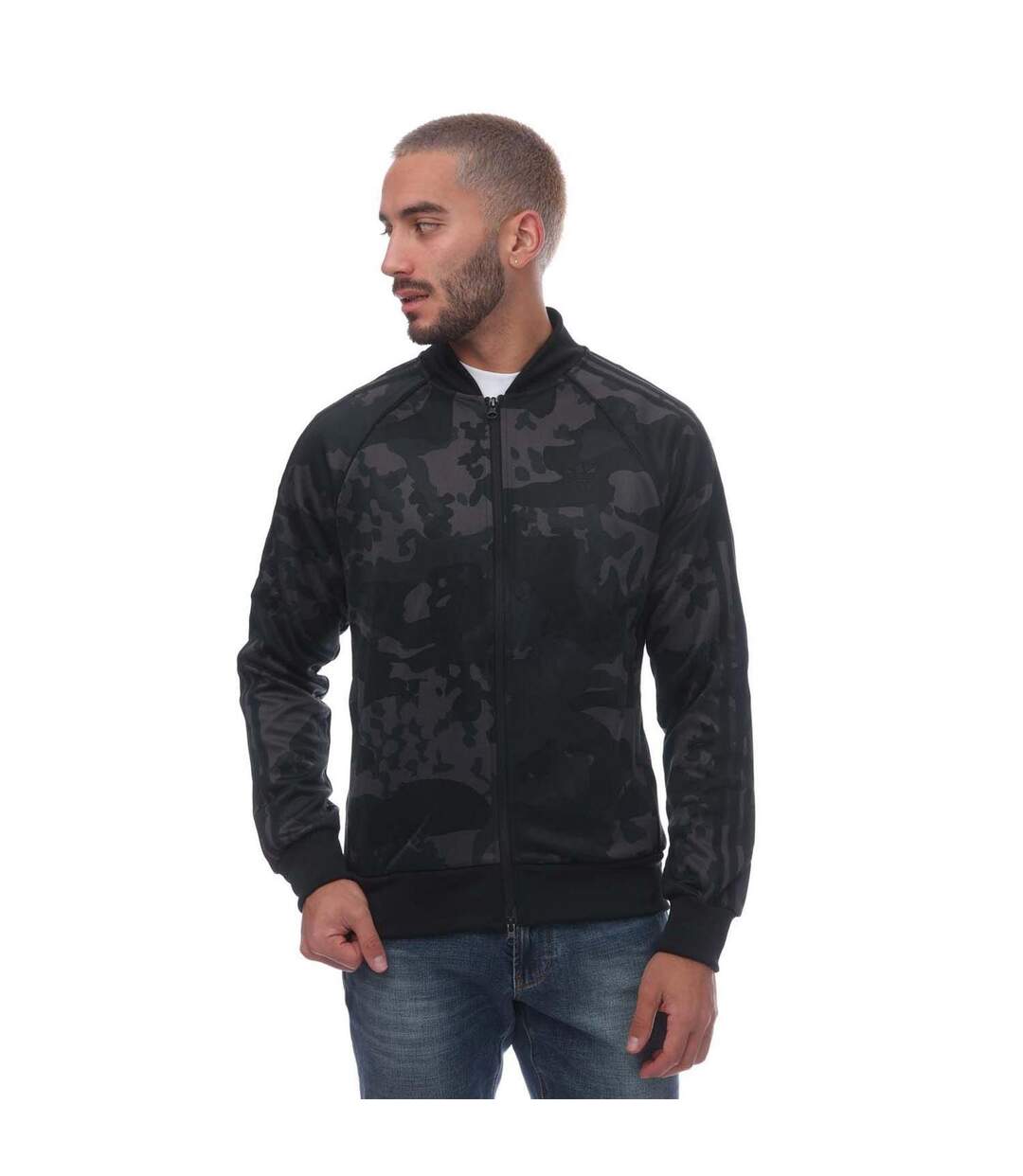 Haut De Survêtement Motif/style Camouflage Sstr Homme Noir Adidas-2