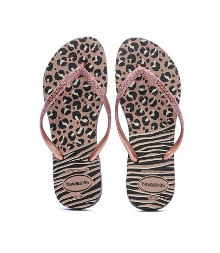 Tongs noir/rose havaianas slim animal infradito