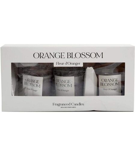 Coffret 3 bougies parfumées en verre Senteur fleur d'oranger