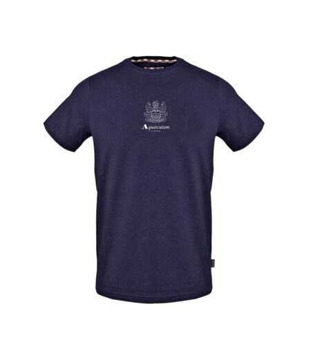 Mens Logo Crew Neck Regular T-shirt Navy Aquascutum