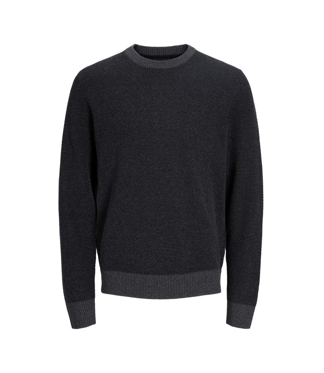 Pull gris foncé homme jack & jones globe knit-2
