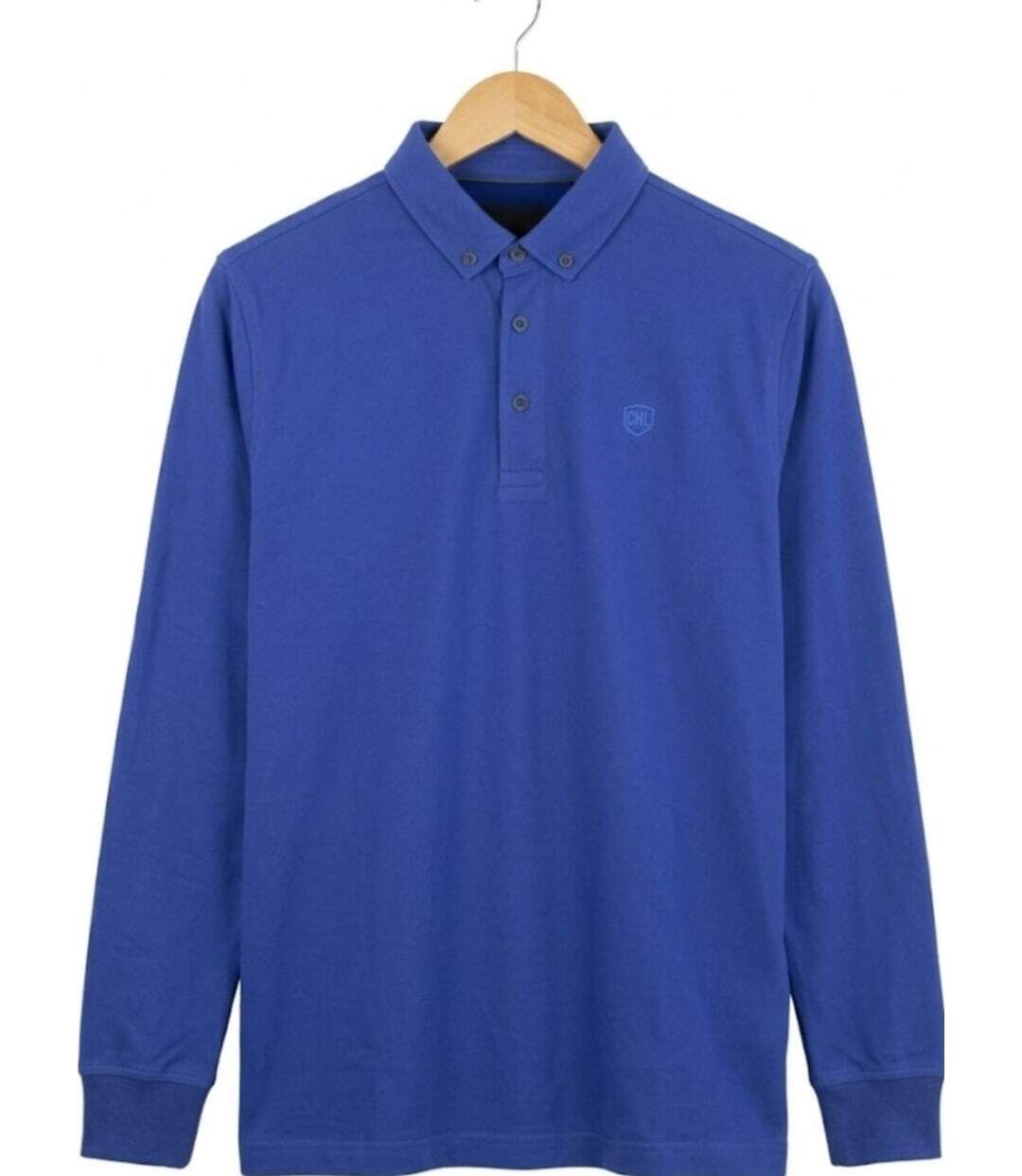 CHALLENGER NATHAN1 — Polo manches longues bleu piqué : le chic décontracté au quotidien-5