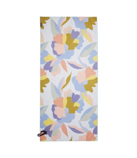 Abstract floral microfibre beach towel blue/pink Regatta