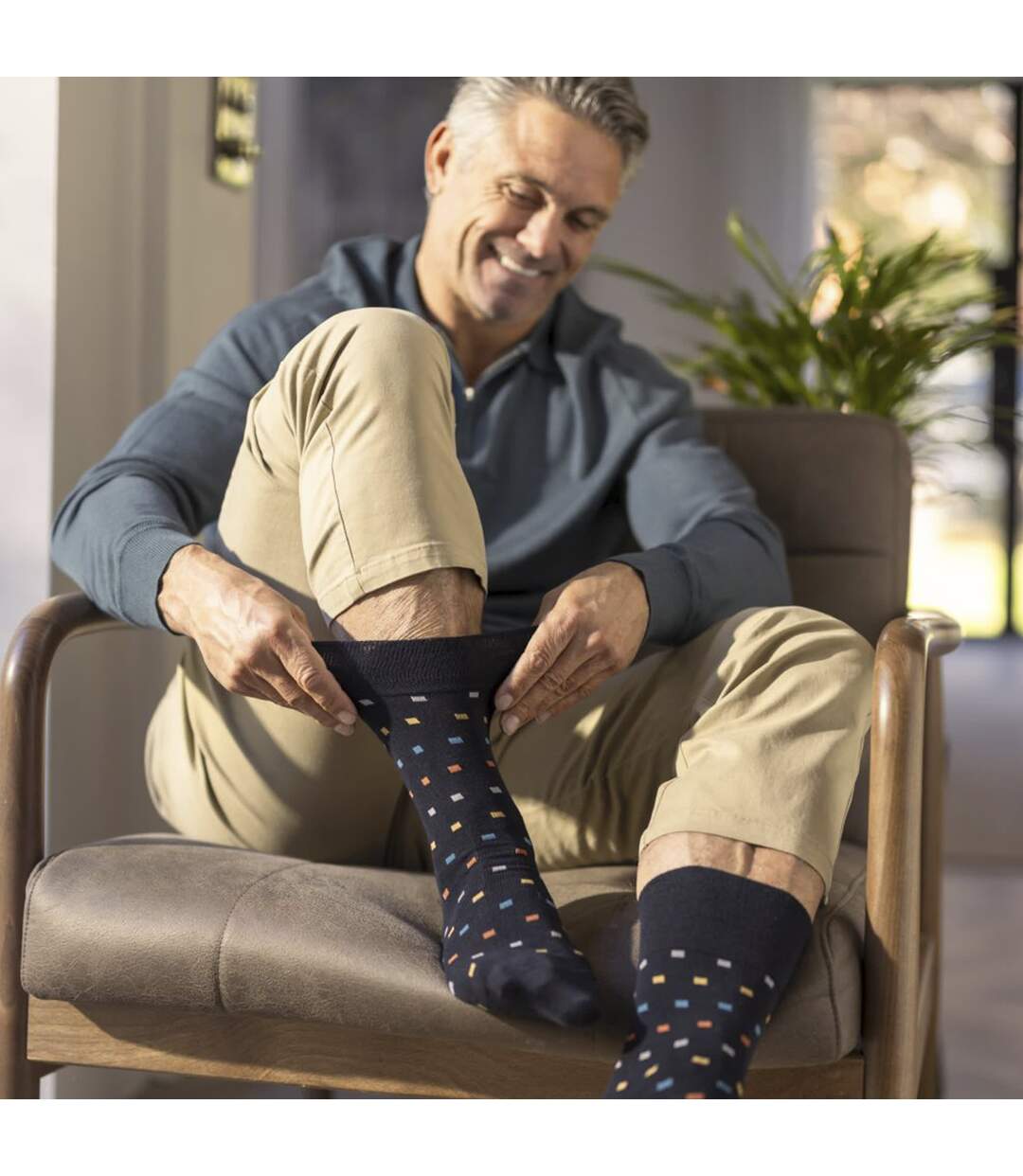 12 Pairs Mens Cotton Socks | Patterned Soft Non-Binding Everyday Socks-5