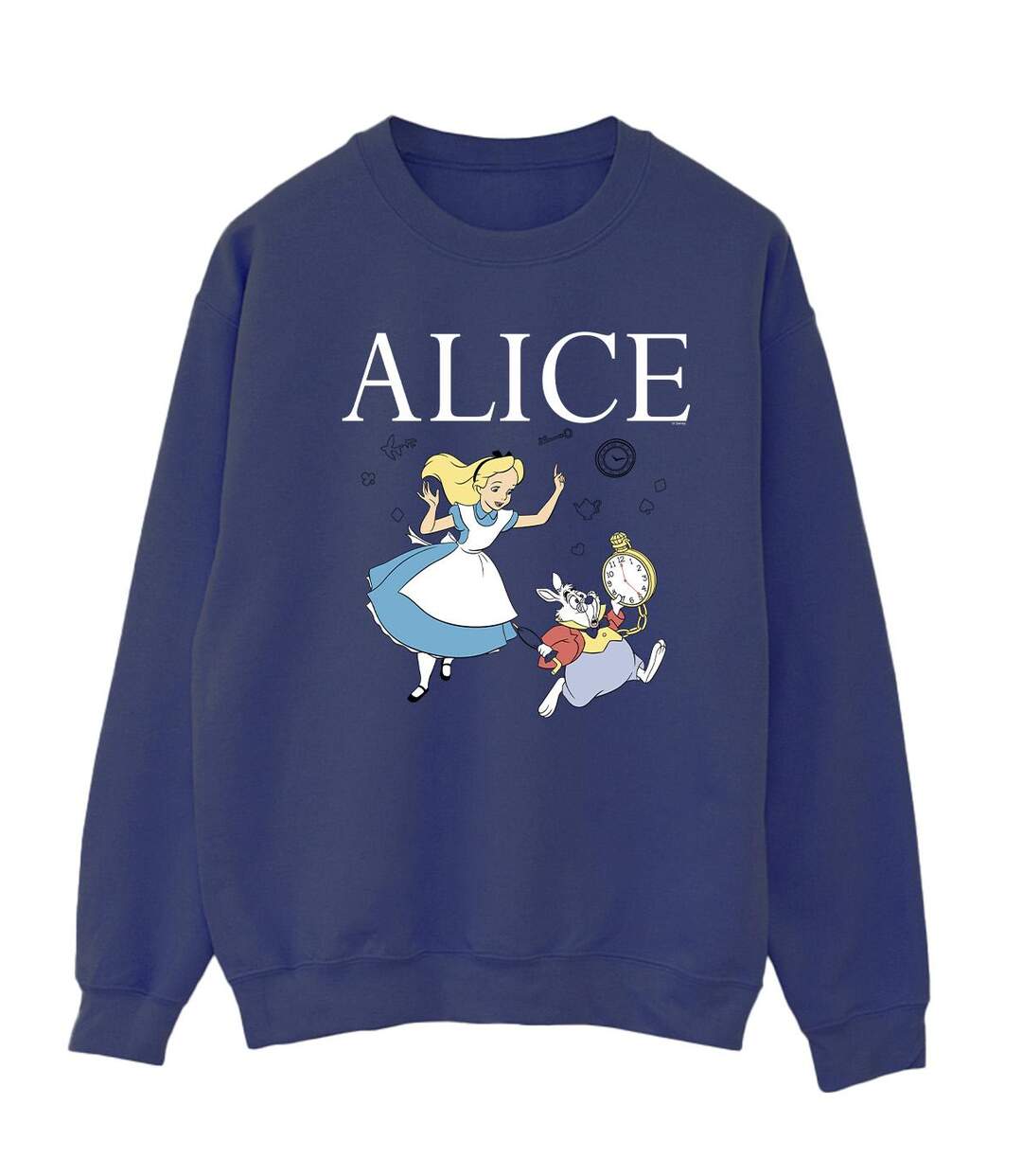 Disney - Sweat ALICE IN WONDERLAND FOLLOW THE RABBIT - Femme (Bleu marine) - UTBI5812-1