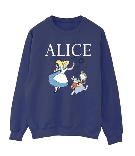 Disney - Sweat ALICE IN WONDERLAND FOLLOW THE RABBIT - Femme (Bleu marine) - UTBI5812