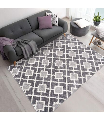 Tapis longs poils shaggy tissé motif scandinave DIROP