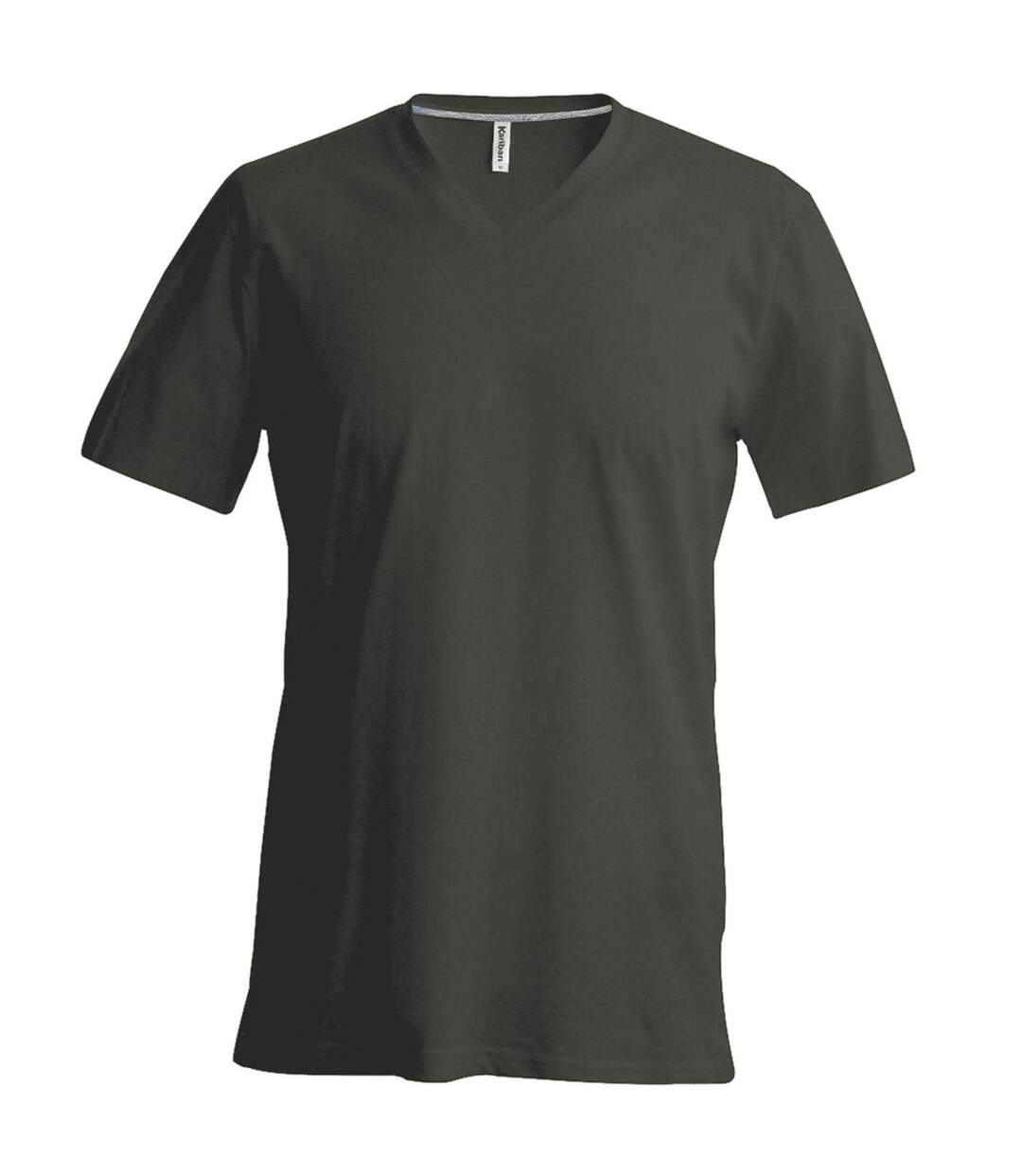 T-shirt à manches courtes et col en v coupe cintrée  pour homme gris Kariban