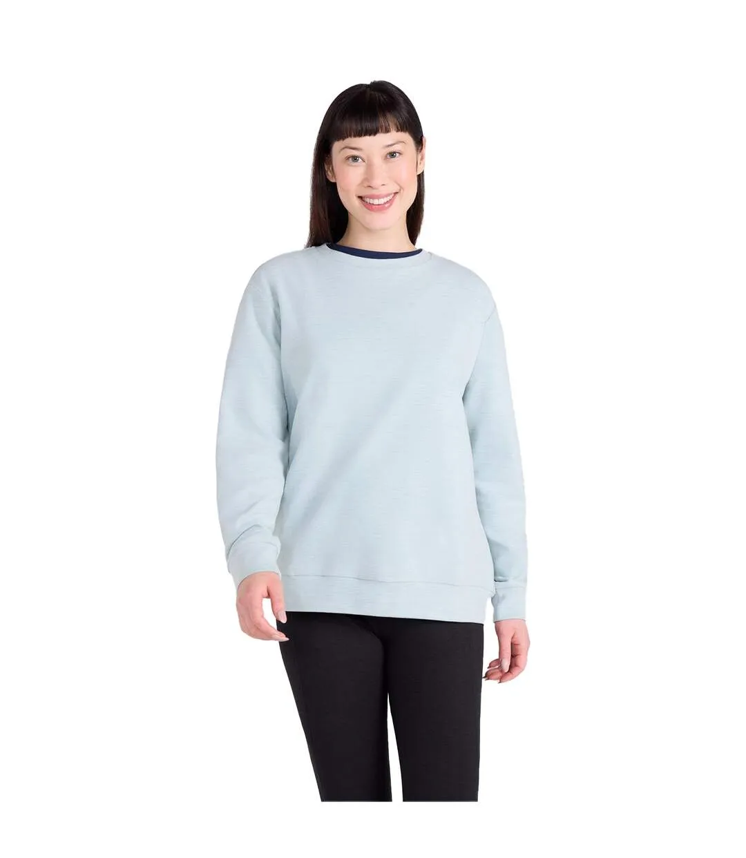 Womens/ladies Strath Melange Supersoft Sweatshirt Pale Green Mountain Warehouse-4