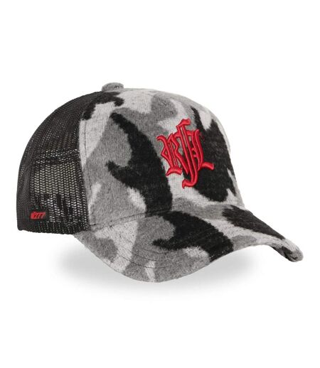 Casquette trucker imitation fourrure avec filet logo brodé Mountain Rock'n Free Life