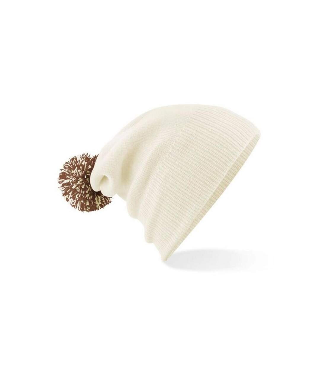 Adultes Bonnet Unisexe Snowstar Blanc Cassé Café Beechfield-1
