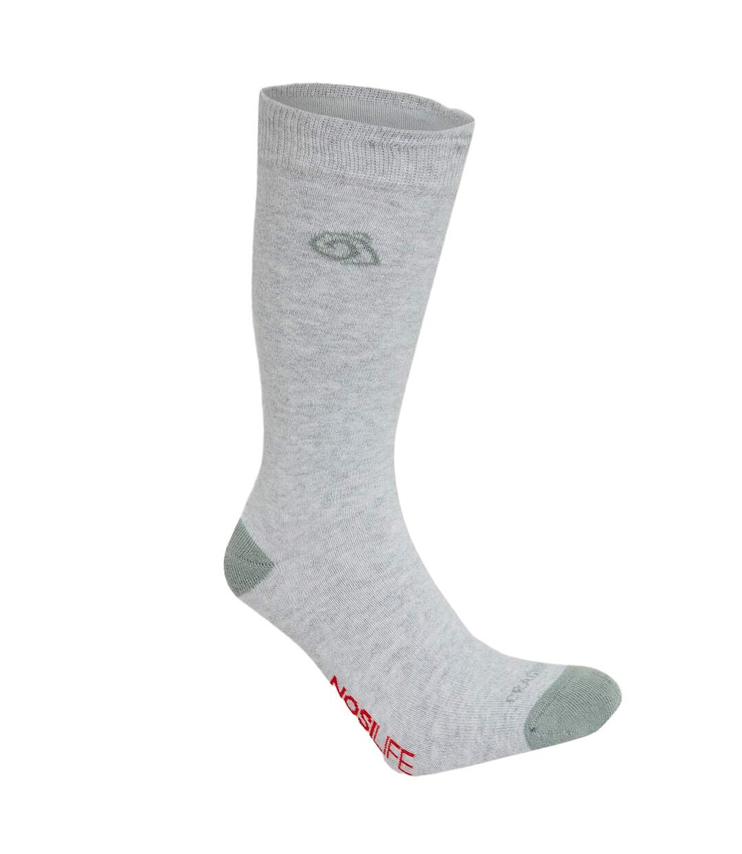 Chaussettes Insect Repellent Adulte Gris Clair Chiné Vert Lichen Craghoppers-2