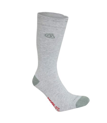 Chaussettes Insect Repellent Adulte Gris Clair Chiné Vert Lichen Craghoppers