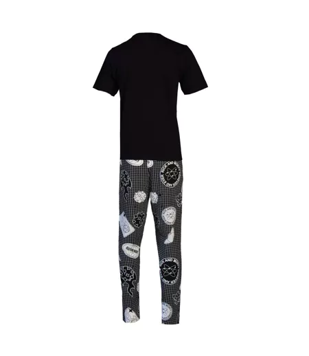 Ensemble De Pyjama Motif/style Quadrillage Homme Noir Blanc Rick And Morty
