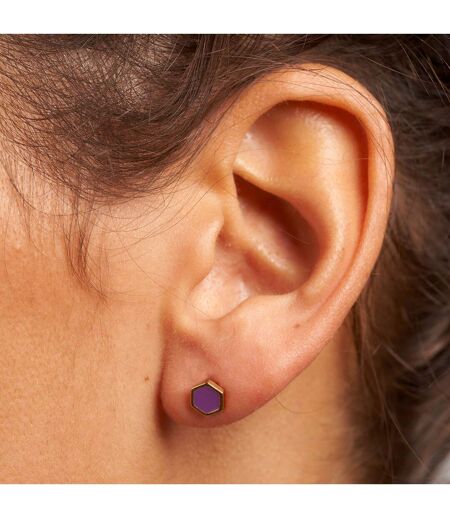 Boucle d'oreille dorée S Lilas SUPERBE femme