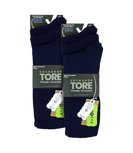 6 Pack Mens Plain Crew Sport Socks - Soft Cotton Everyday Athletic Socks