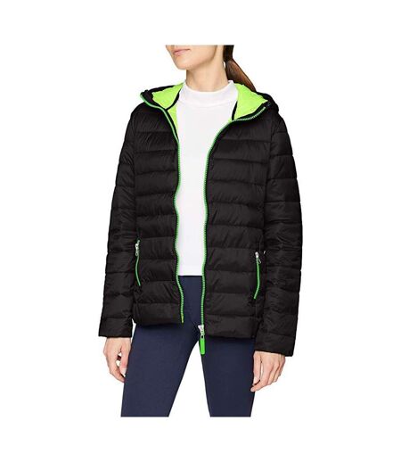 Result Urban Womens/Ladies Snowbird Hooded Jacket (Black/Lime Green) - UTBC3254