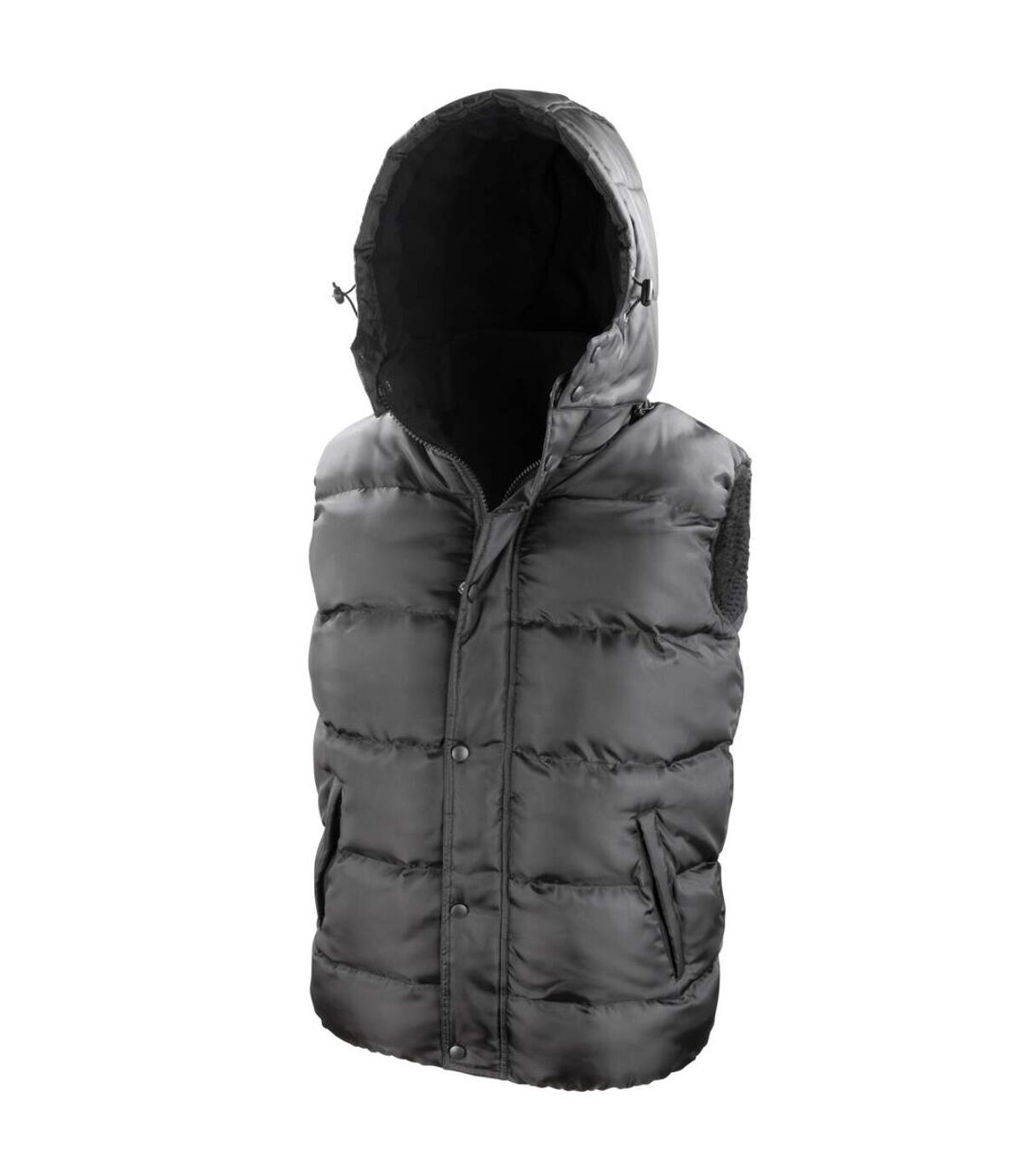Result Mens Core Nova Lux Padded Fleece Lined Bodywarmer Jacket (Black)