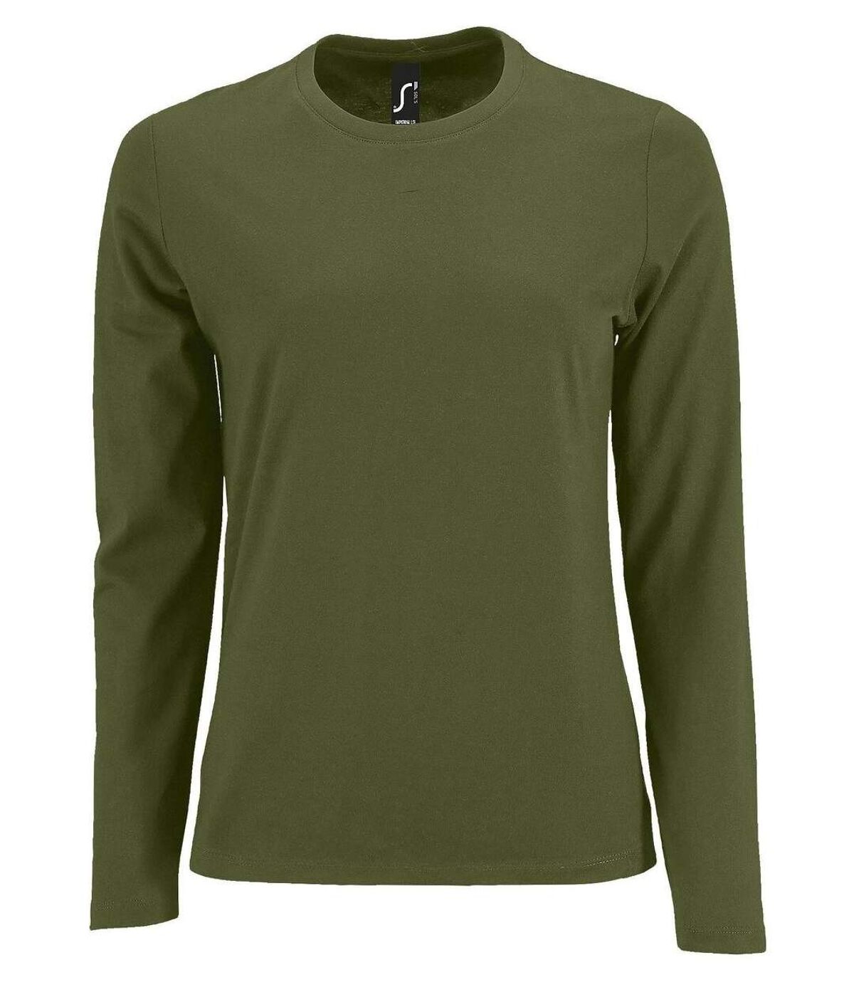 T-shirt manches longues pour femme - 02075 - vert kaki