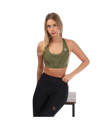 Womens/ladies Series-3 Hi-impact Sports Bra Khaki Green Skins