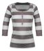 MAYFLOWER DOMINGO1 - Tee-shirt manches 3/4 beige en pur coton avec col boutonné-5