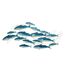 Déco Murale en Métal Groupe de poissons 111cm Bleu Foncé-1