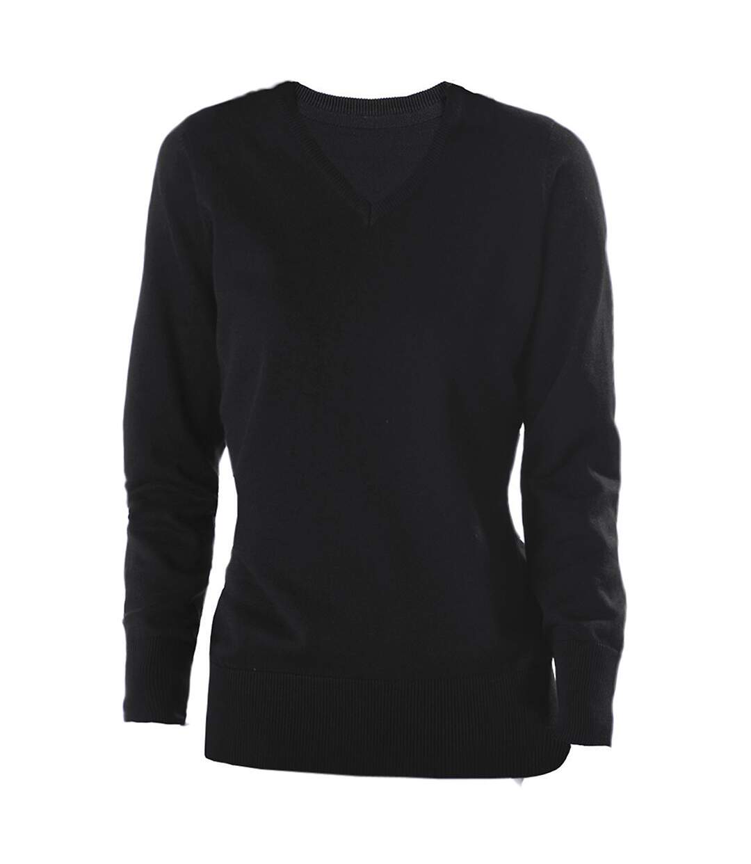 Kariban Womens/Ladies Cotton Acrylic V Neck Sweater (Black)