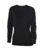 Kariban Womens/Ladies Cotton Acrylic V Neck Sweater (Black) - UTPC3814