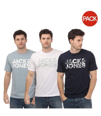 T-shirts homme bleu / blanc / gris Jack And Jones