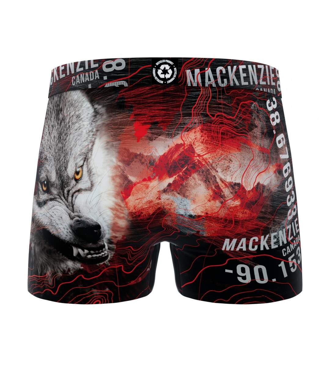 Boxer Homme Loup, Caleçon Homme Polyester Recyclé, Doux et Respirant