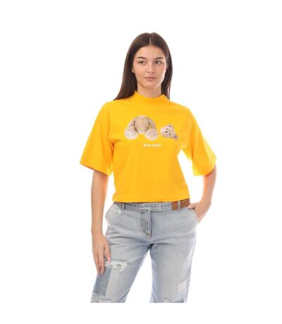 T-shirt femme jaune Palm Angels