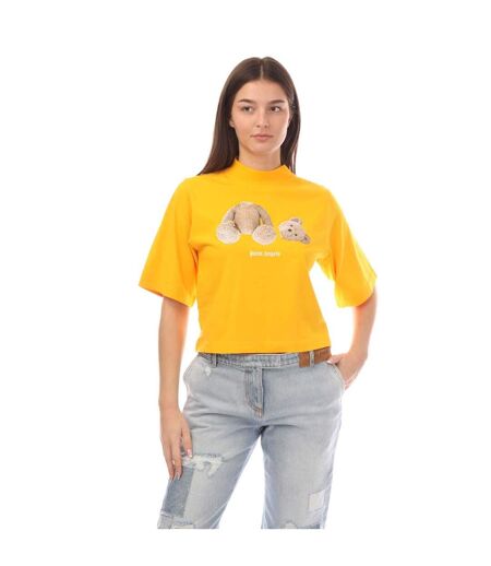T-shirt femme jaune Palm Angels