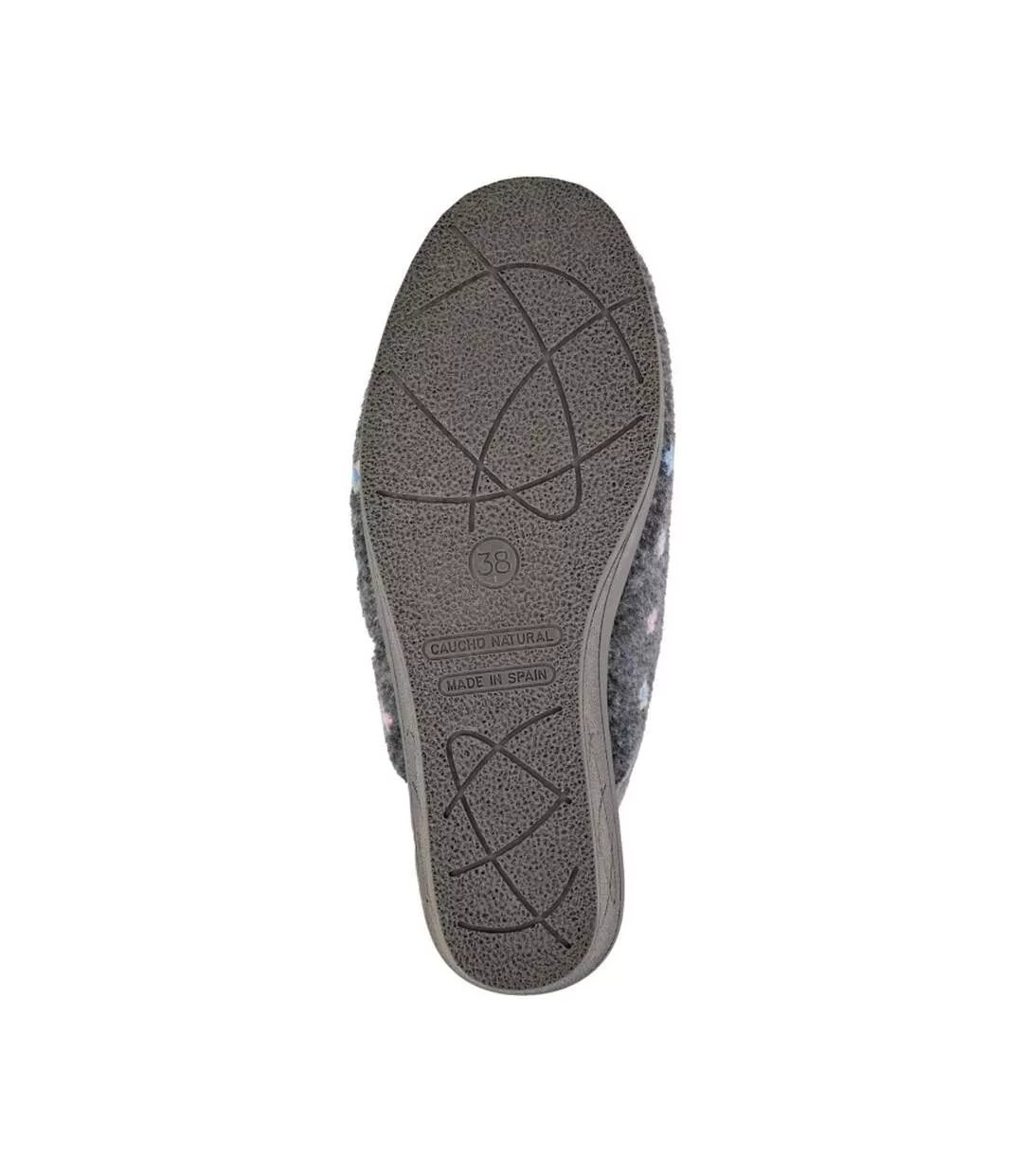 Chaussons Mules Style Broderie Florale Josephine Femme Gris Sleepers-2